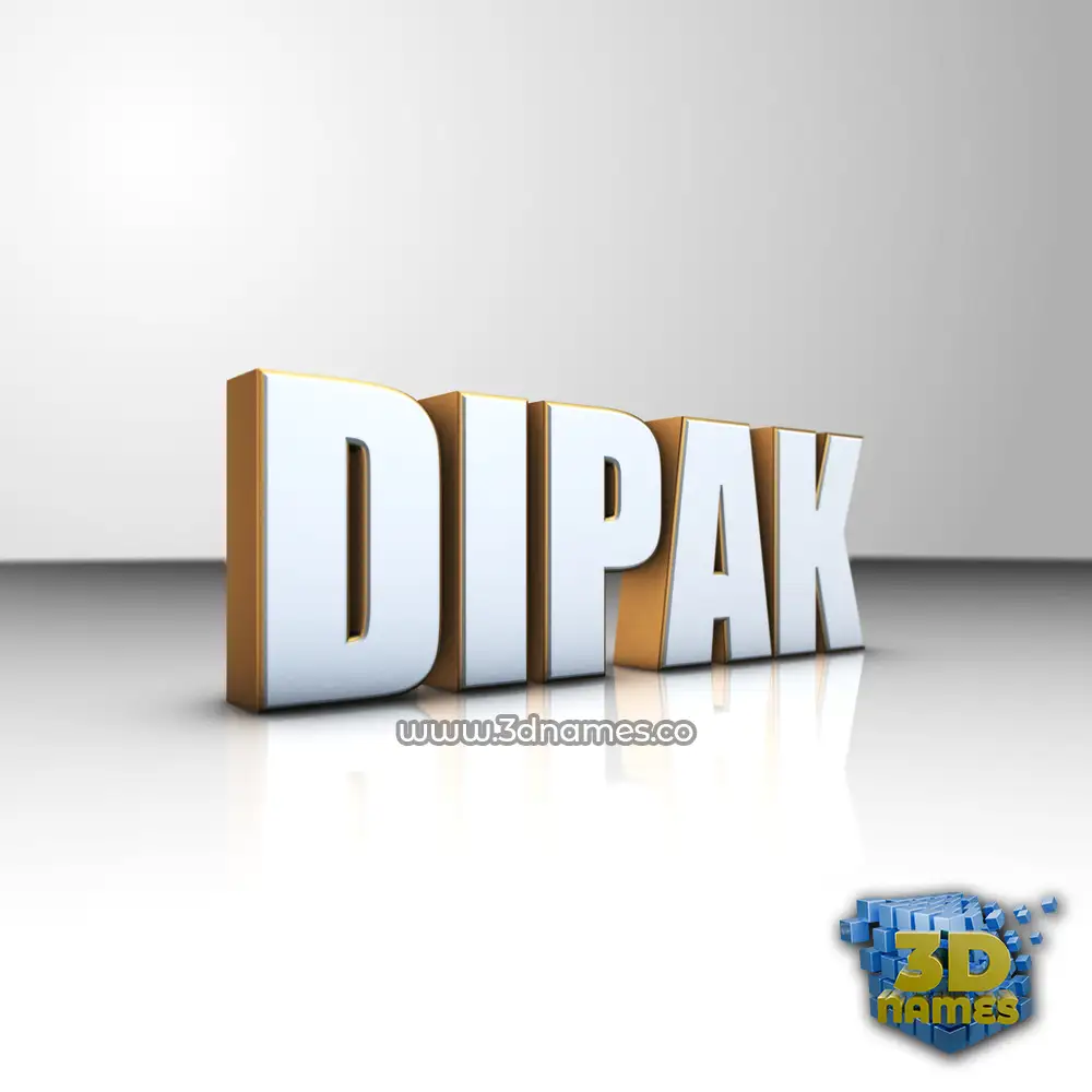 dipak in White'n'Gold style - 3D name wallpaper