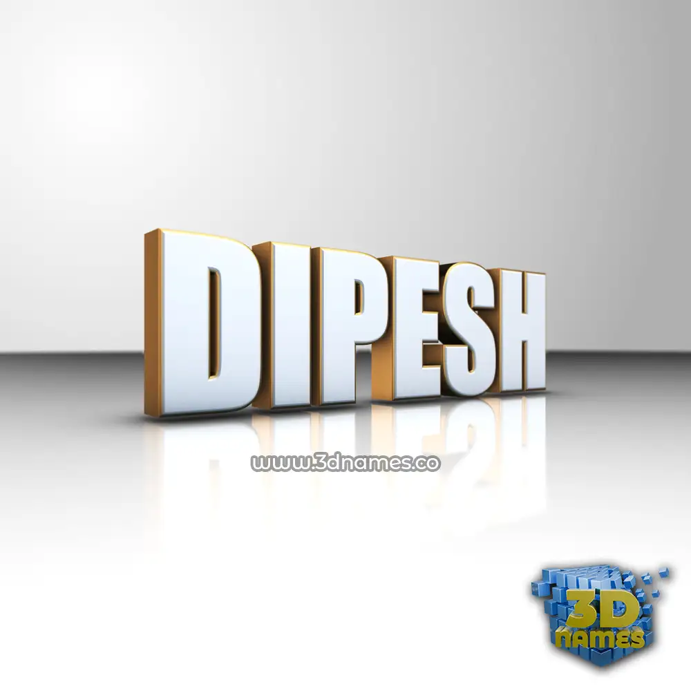 dipesh in White'n'Gold style - 3D name wallpaper