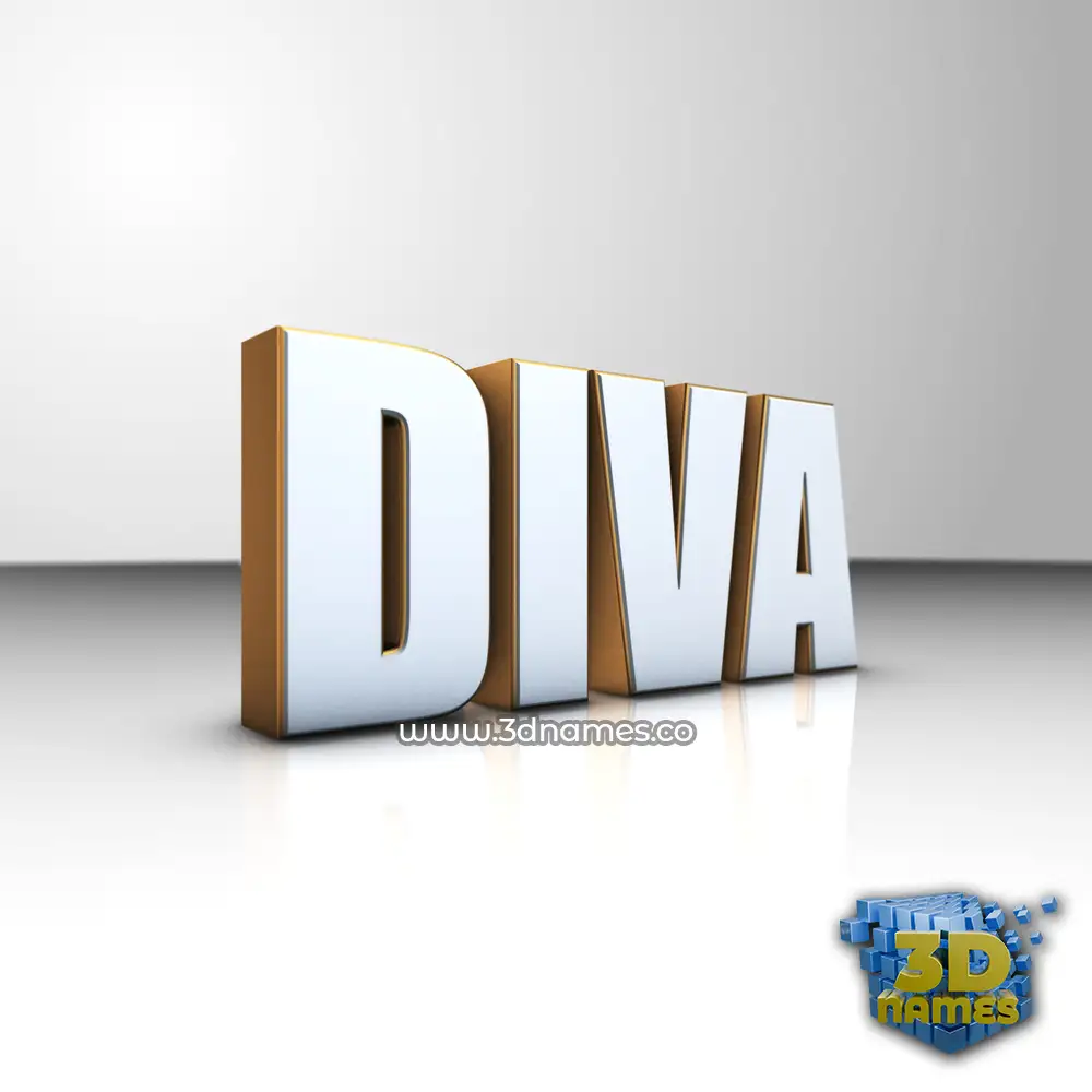 diva in White'n'Gold style - 3D name wallpaper