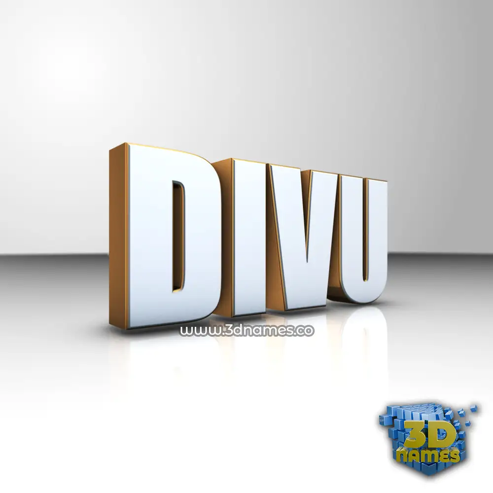 divu in White'n'Gold style - 3D name wallpaper