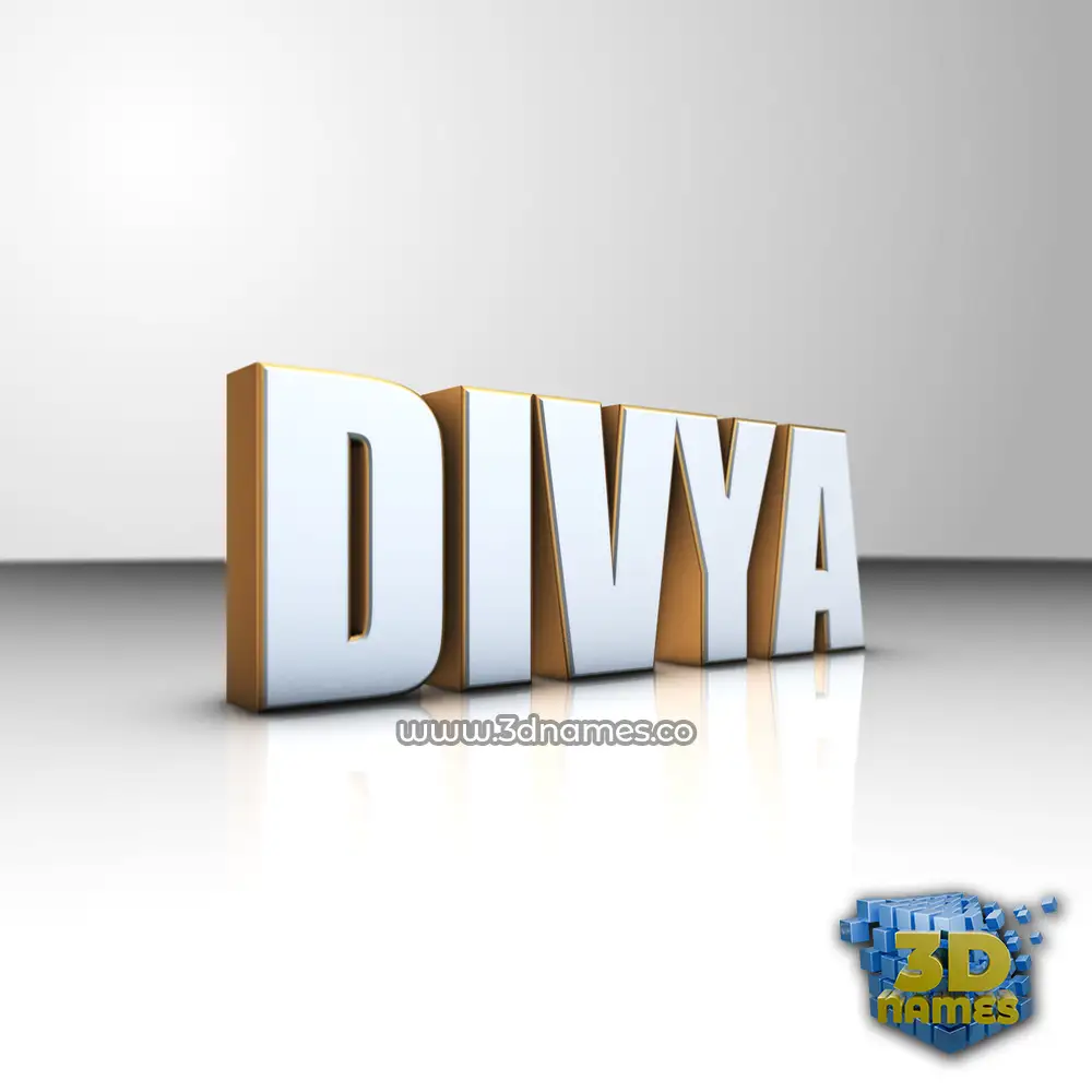 divya in White'n'Gold style - 3D name wallpaper