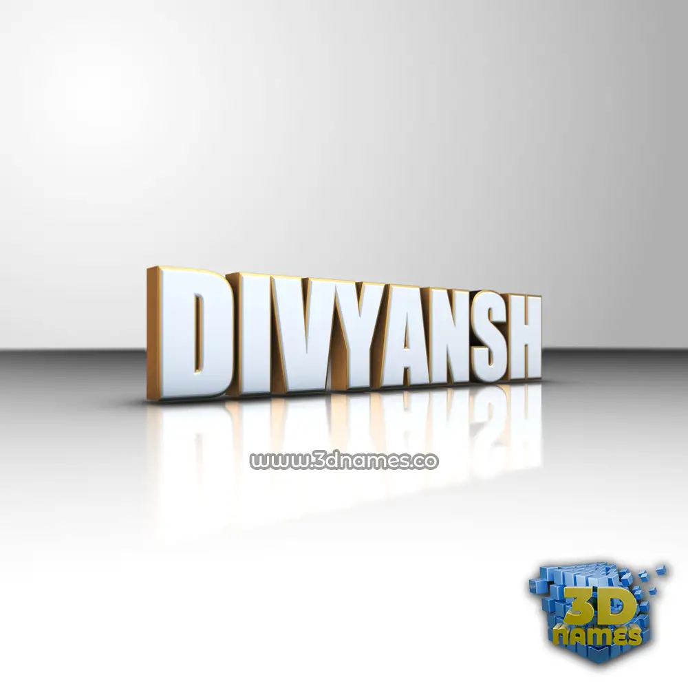 divyansh in White'n'Gold style - 3D name wallpaper