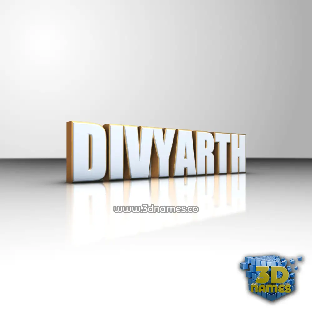 divyarth in White'n'Gold style - 3D name wallpaper