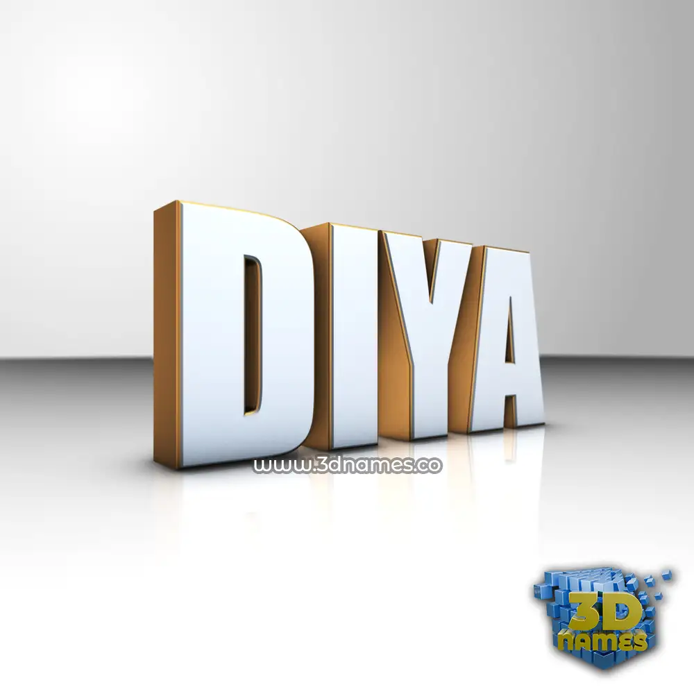 diya in White'n'Gold style - 3D name wallpaper