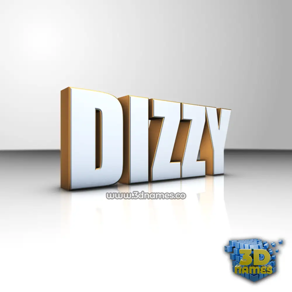 dizzy in White'n'Gold style - 3D name wallpaper