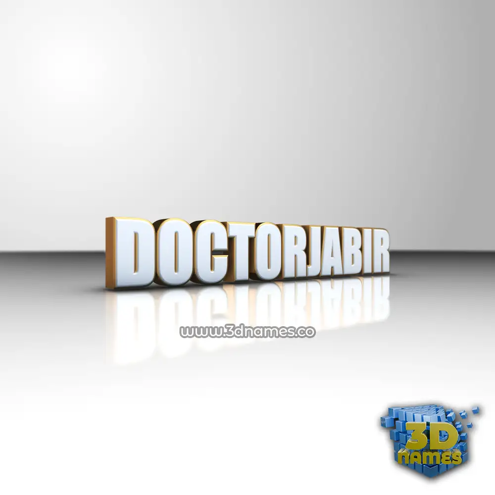 doctorjabir in White'n'Gold style - 3D name wallpaper