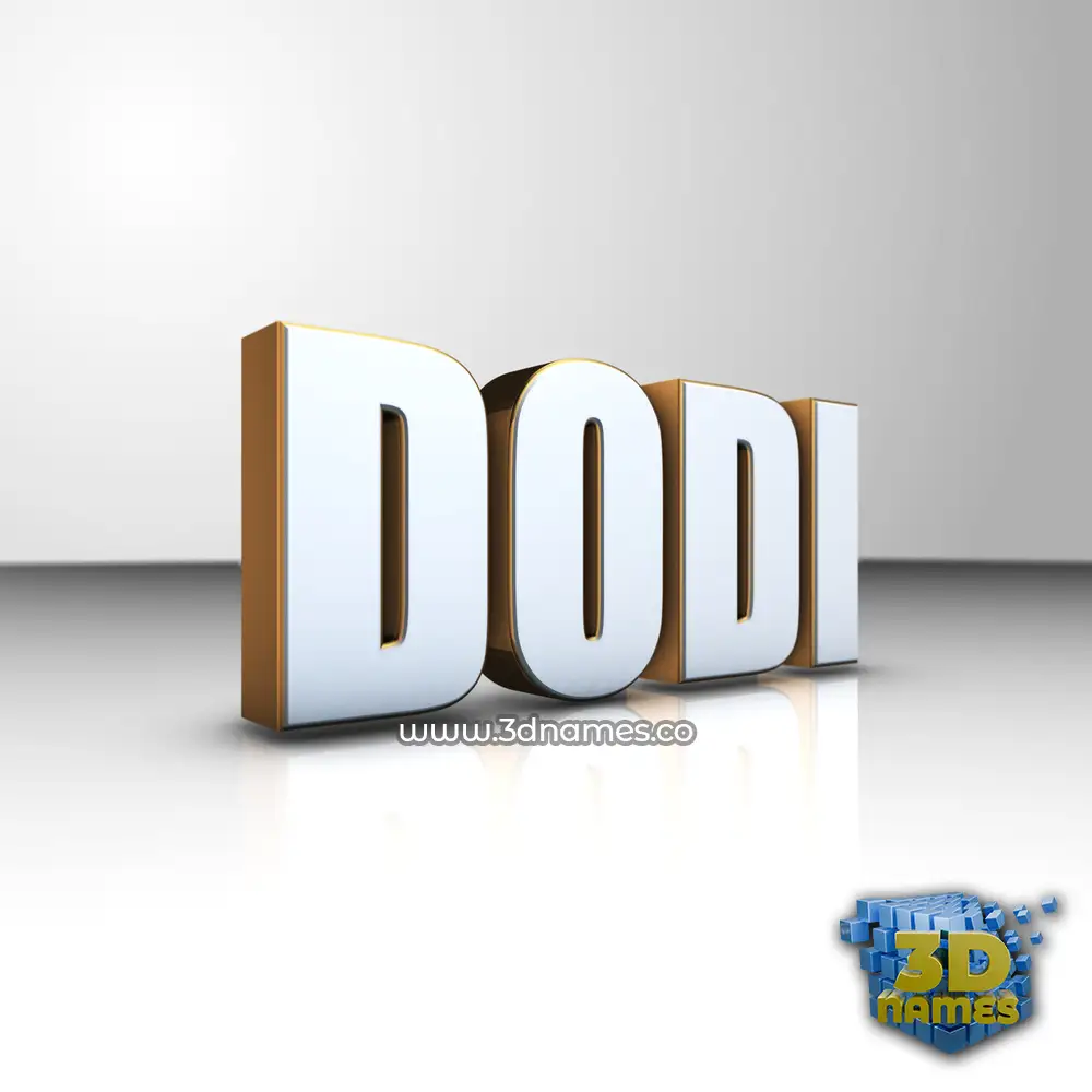 dodi in White'n'Gold style - 3D name wallpaper
