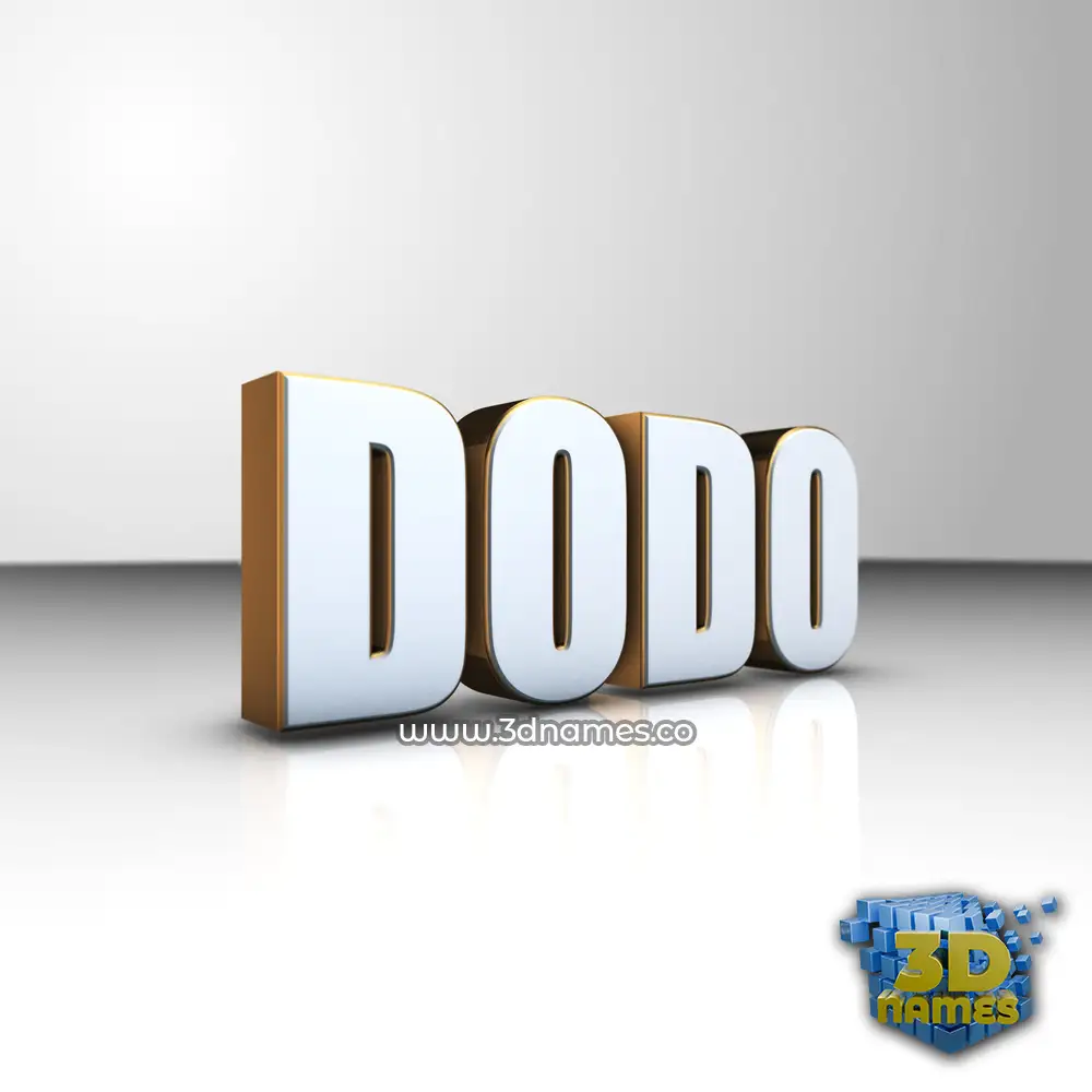 dodo in White'n'Gold style - 3D name wallpaper