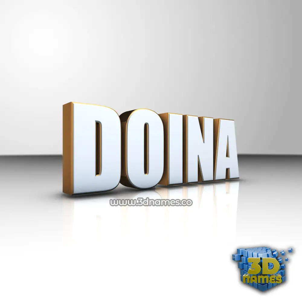 doina in White'n'Gold style - 3D name wallpaper