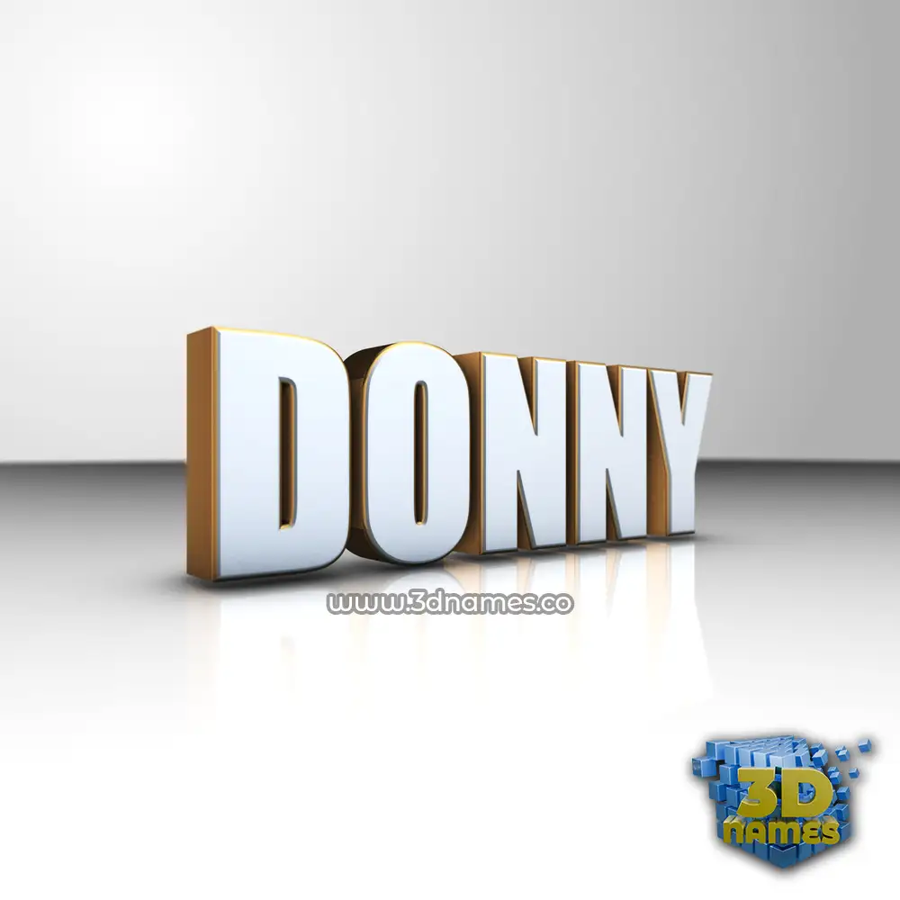 donny in White'n'Gold style - 3D name wallpaper