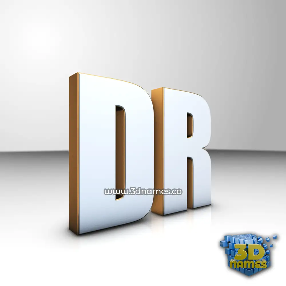 dr in White'n'Gold style - 3D name wallpaper