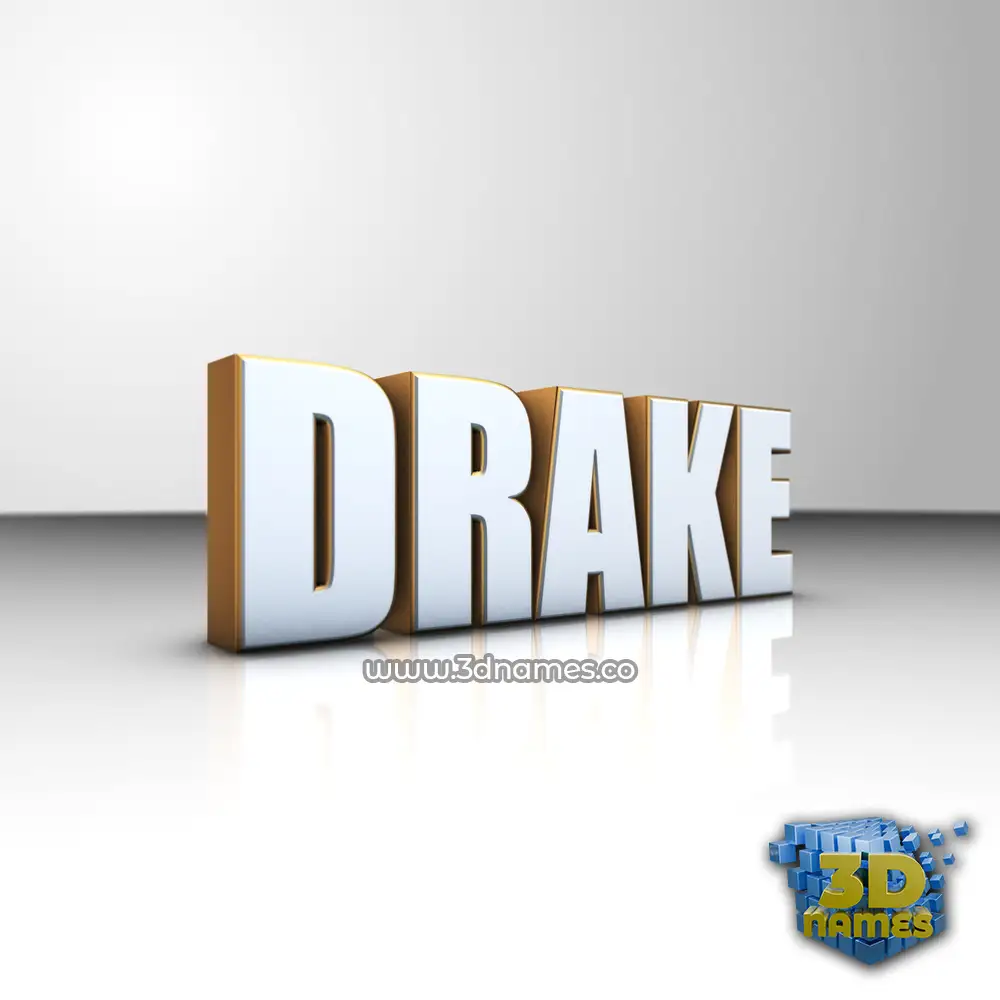 drake in White'n'Gold style - 3D name wallpaper