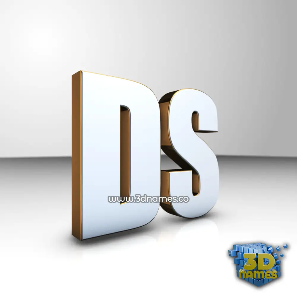 ds in White'n'Gold style - 3D name wallpaper