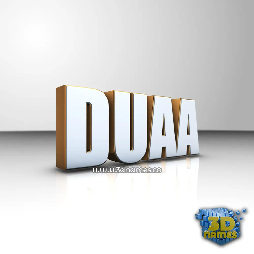 duaa in White'n'Gold style - 3D name wallpaper