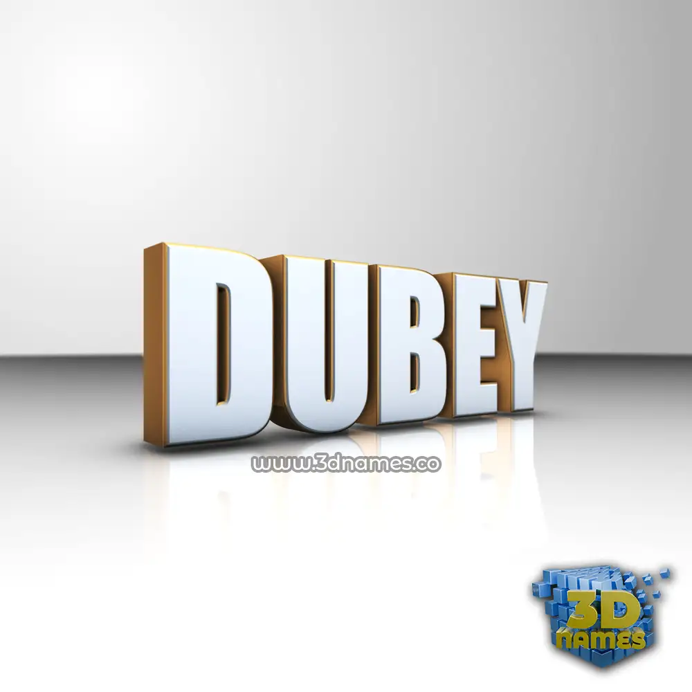 dubey in White'n'Gold style - 3D name wallpaper