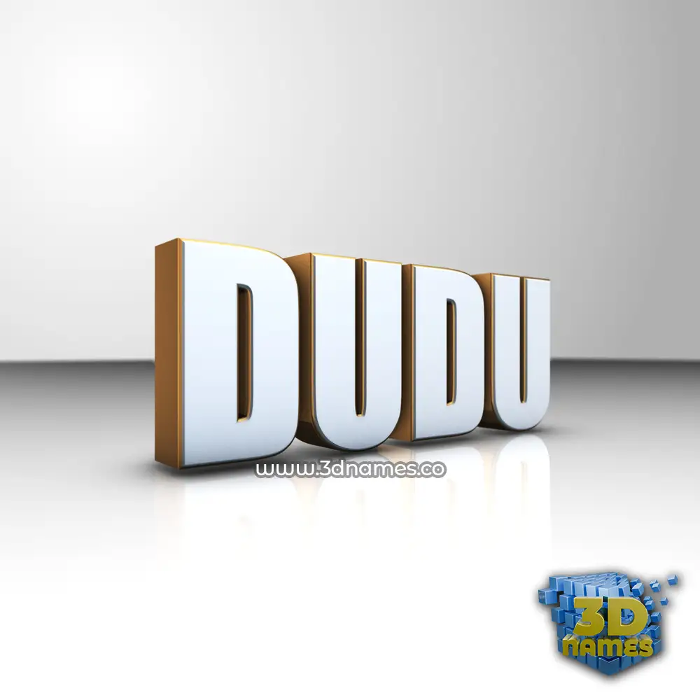 dudu in White'n'Gold style - 3D name wallpaper