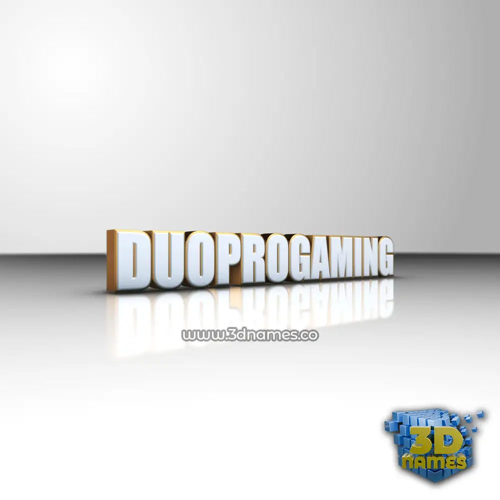 duoprogaming in White'n'Gold style - 3D name wallpaper
