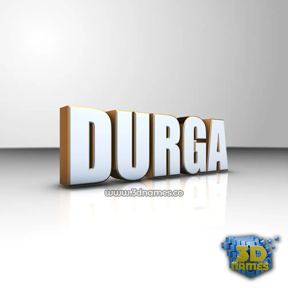 durga in White'n'Gold style - 3D name wallpaper