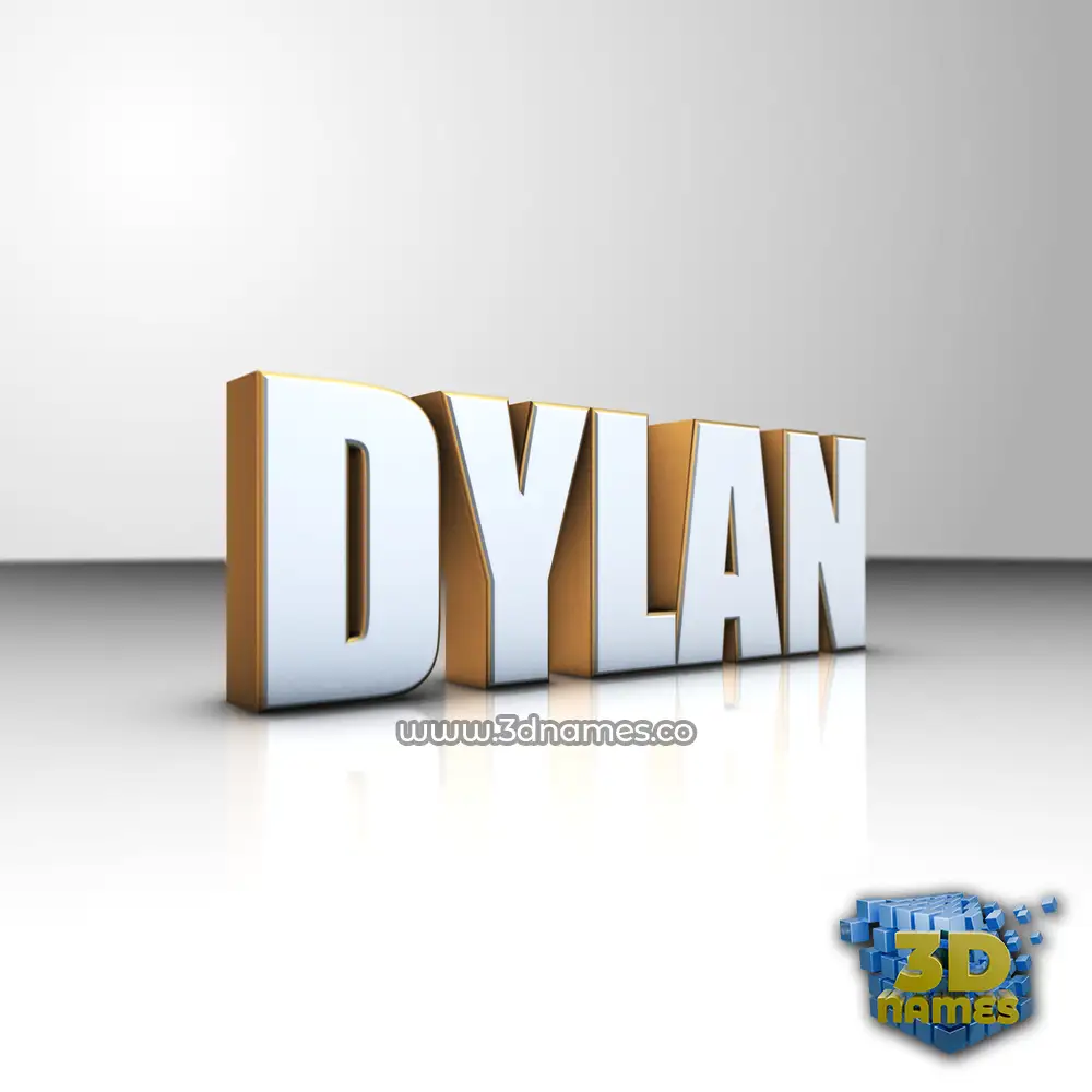 dylan in White'n'Gold style - 3D name wallpaper