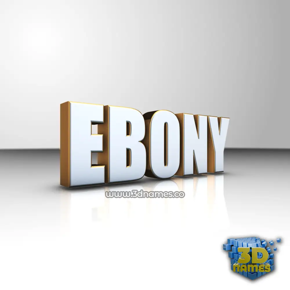 ebony in White'n'Gold style - 3D name wallpaper