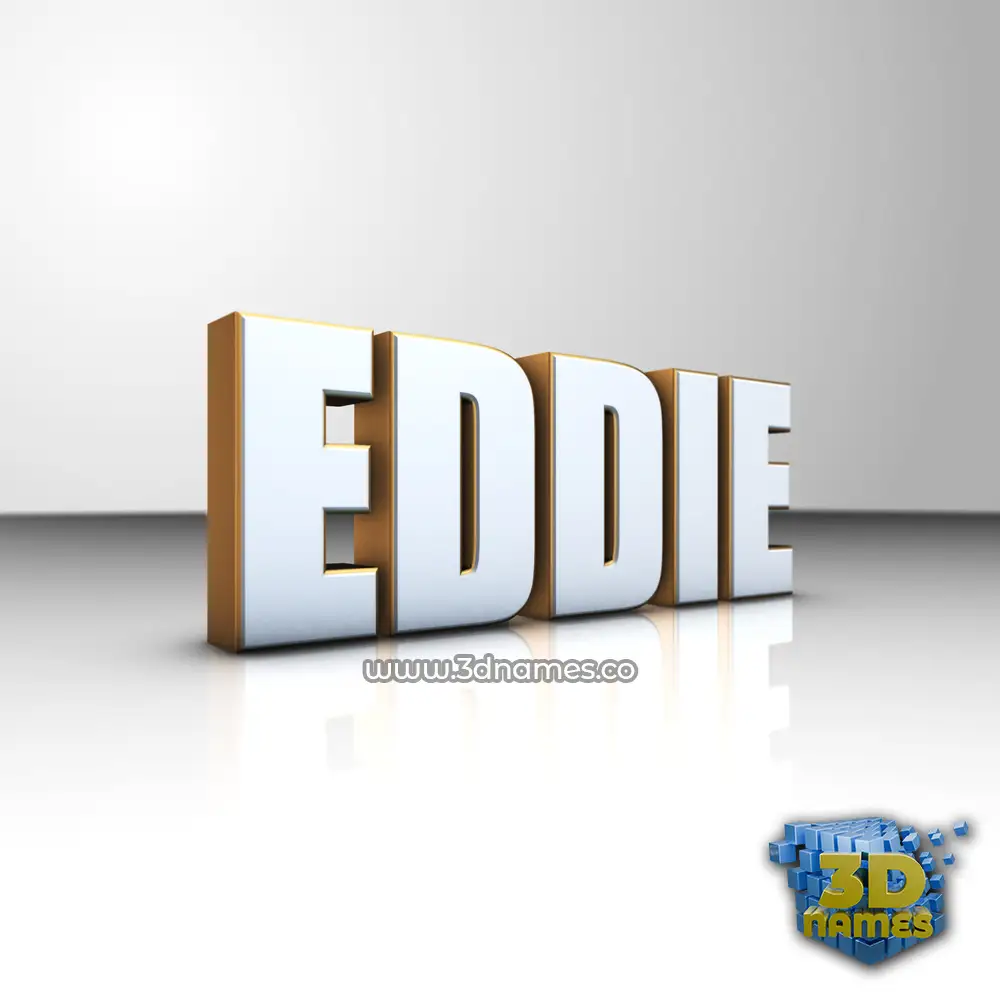 eddie in White'n'Gold style - 3D name wallpaper