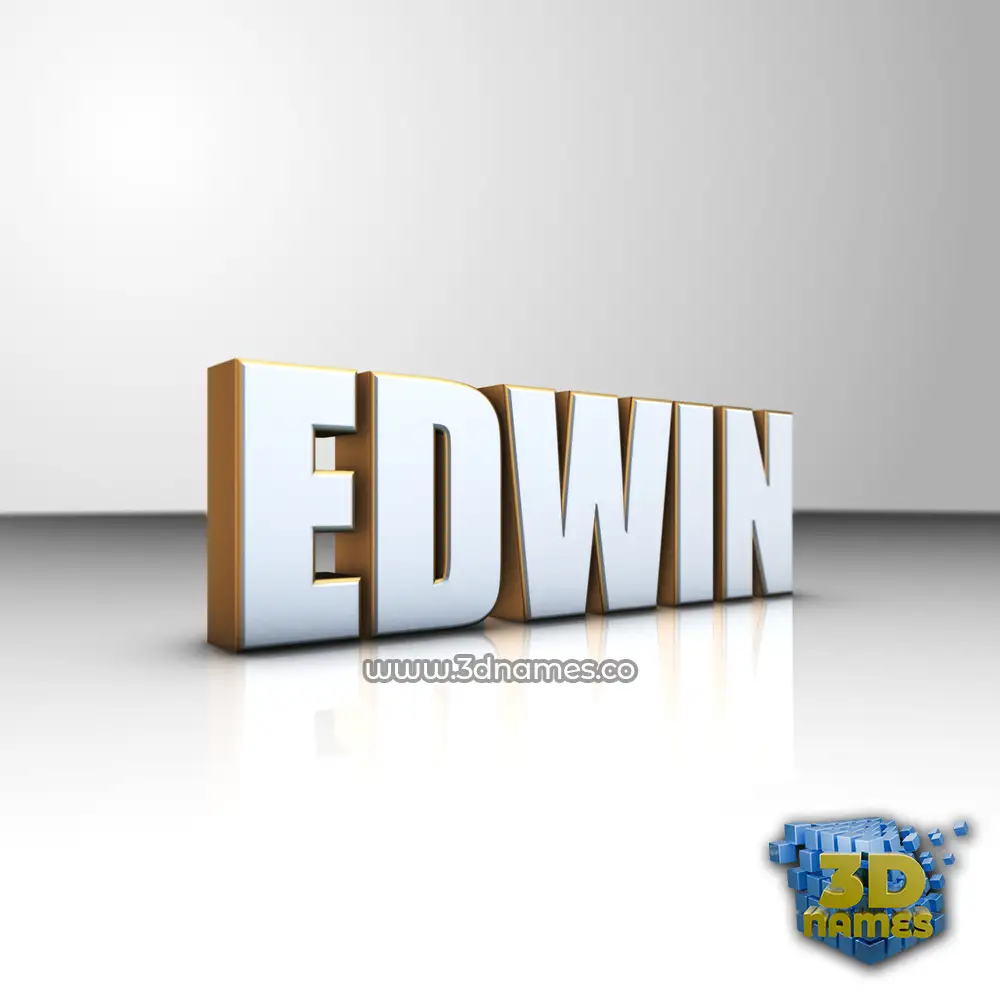 edwin in White'n'Gold style - 3D name wallpaper