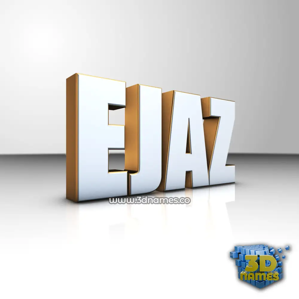 ejaz in White'n'Gold style - 3D name wallpaper