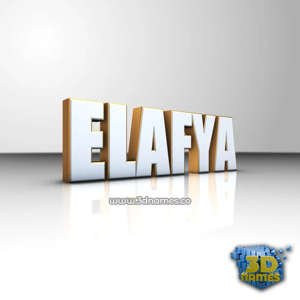 elafya in White'n'Gold style - 3D name wallpaper