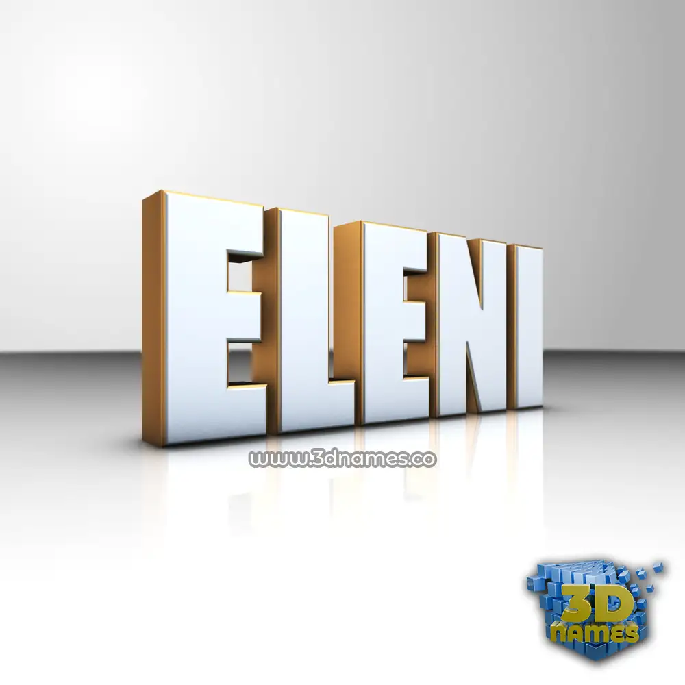 eleni in White'n'Gold style - 3D name wallpaper