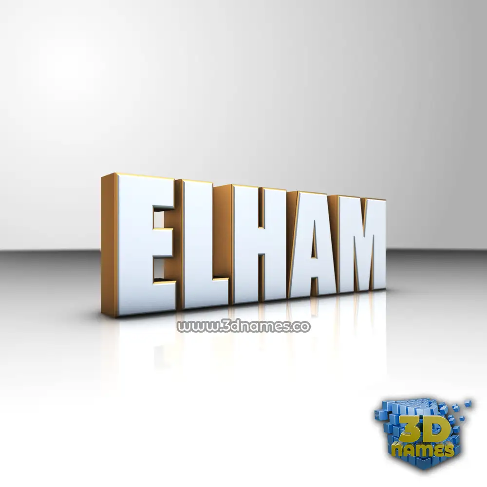 elham in White'n'Gold style - 3D name wallpaper