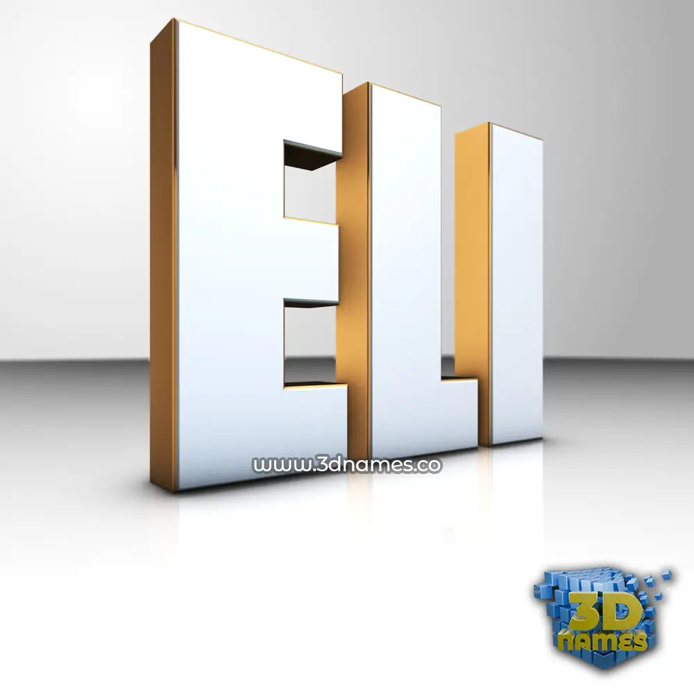 eli in White'n'Gold style - 3D name wallpaper