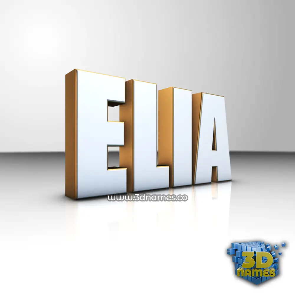elia in White'n'Gold style - 3D name wallpaper