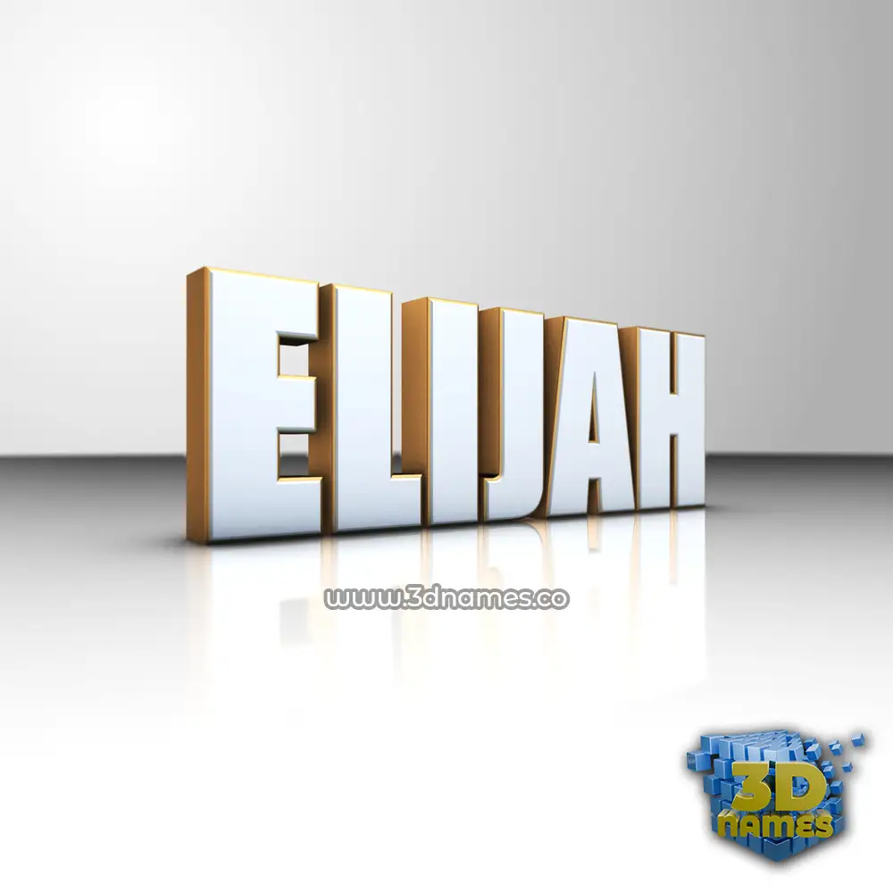elijah in White'n'Gold style - 3D name wallpaper