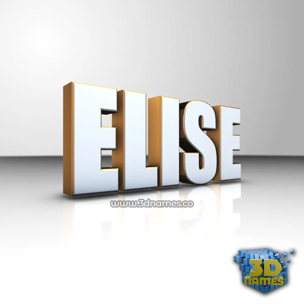 elise in White'n'Gold style - 3D name wallpaper