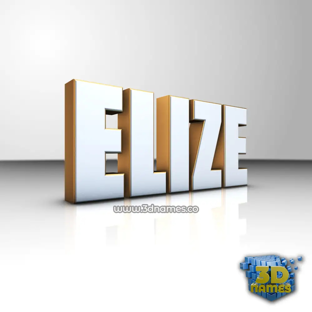 elize in White'n'Gold style - 3D name wallpaper