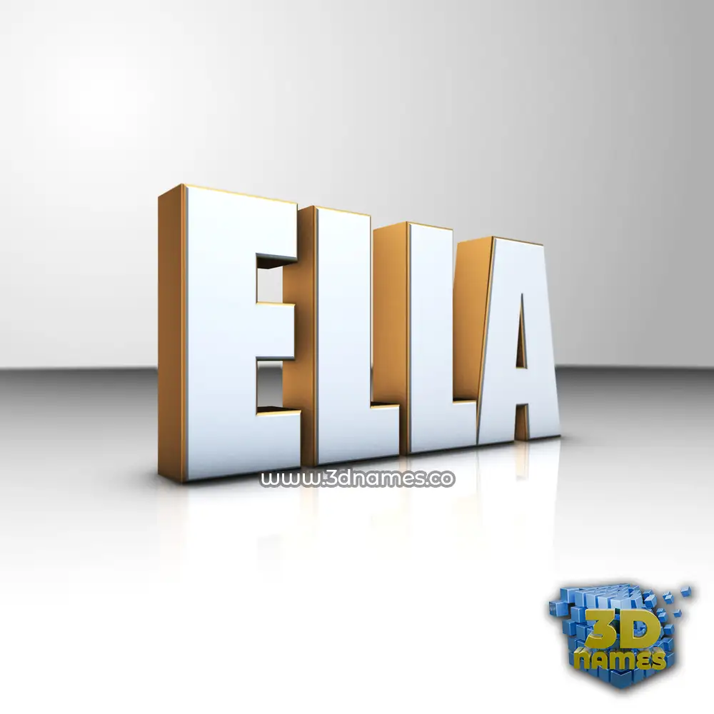 ella in White'n'Gold style - 3D name wallpaper