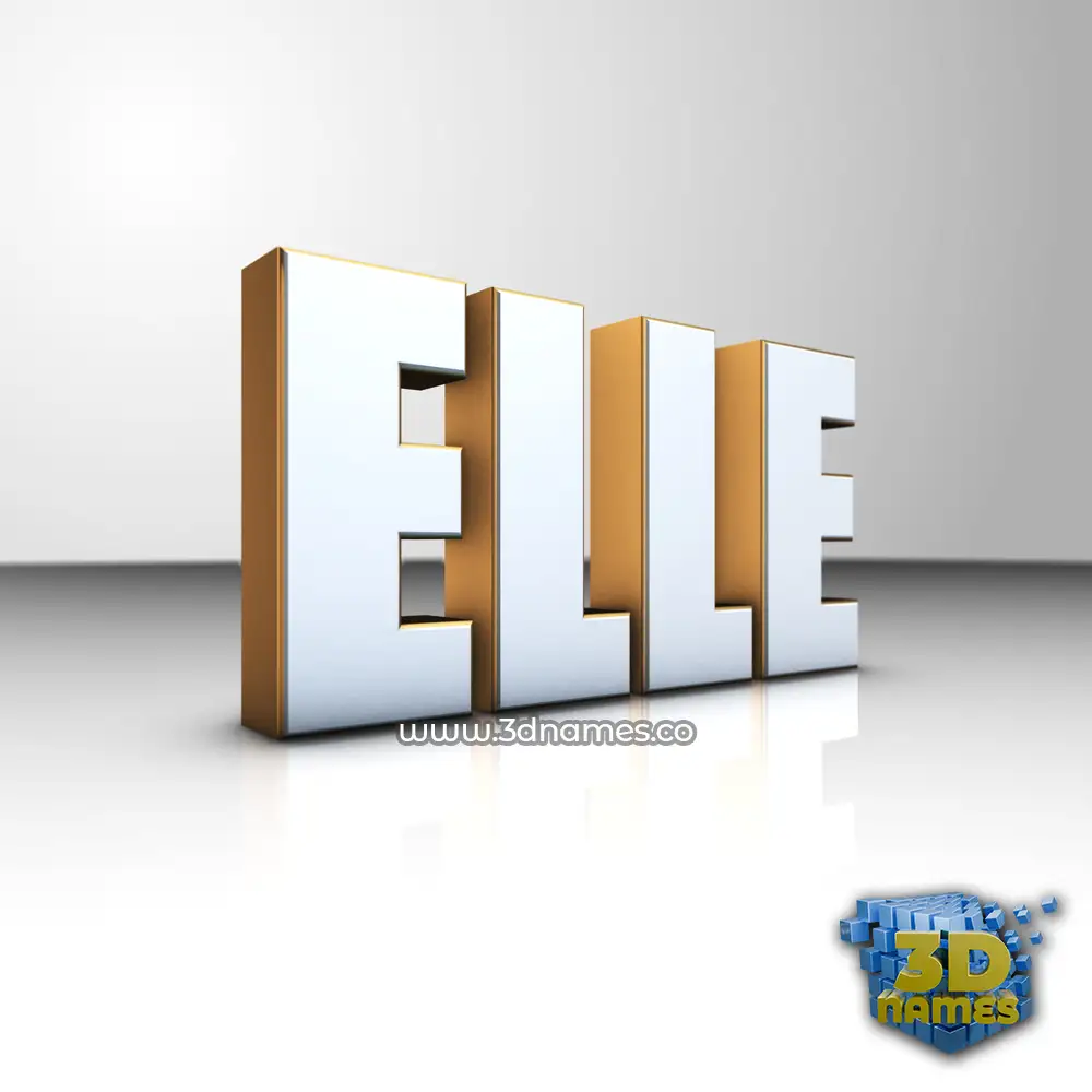 elle in White'n'Gold style - 3D name wallpaper