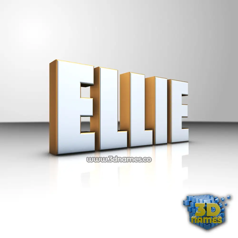 ellie in White'n'Gold style - 3D name wallpaper