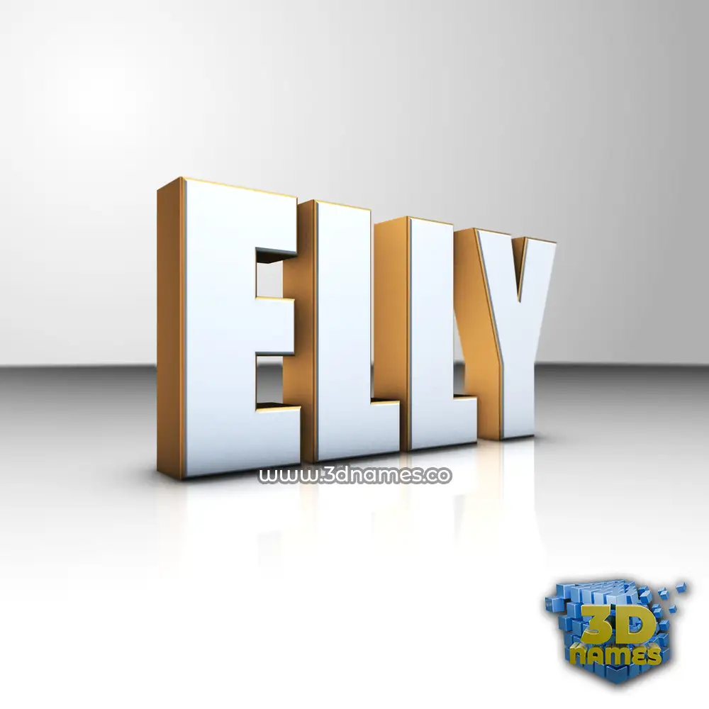 elly in White'n'Gold style - 3D name wallpaper