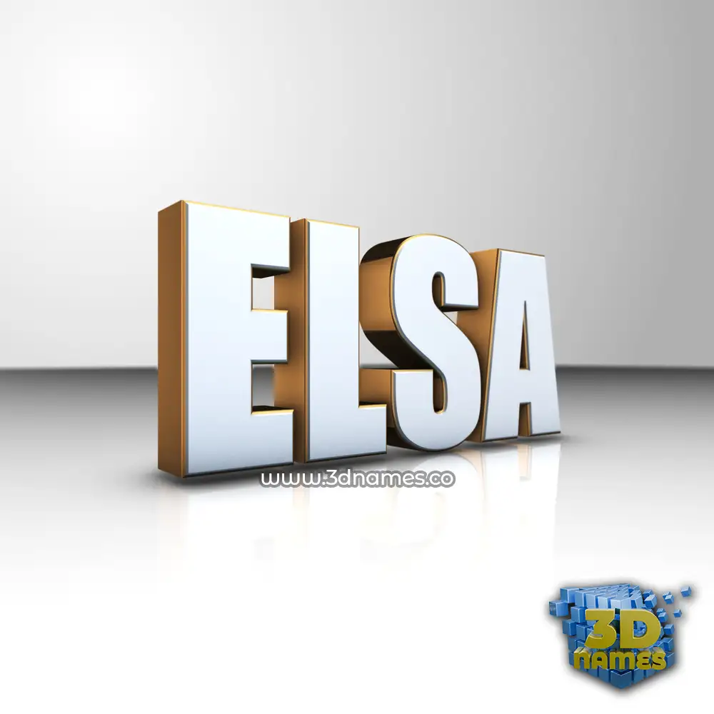 elsa in White'n'Gold style - 3D name wallpaper