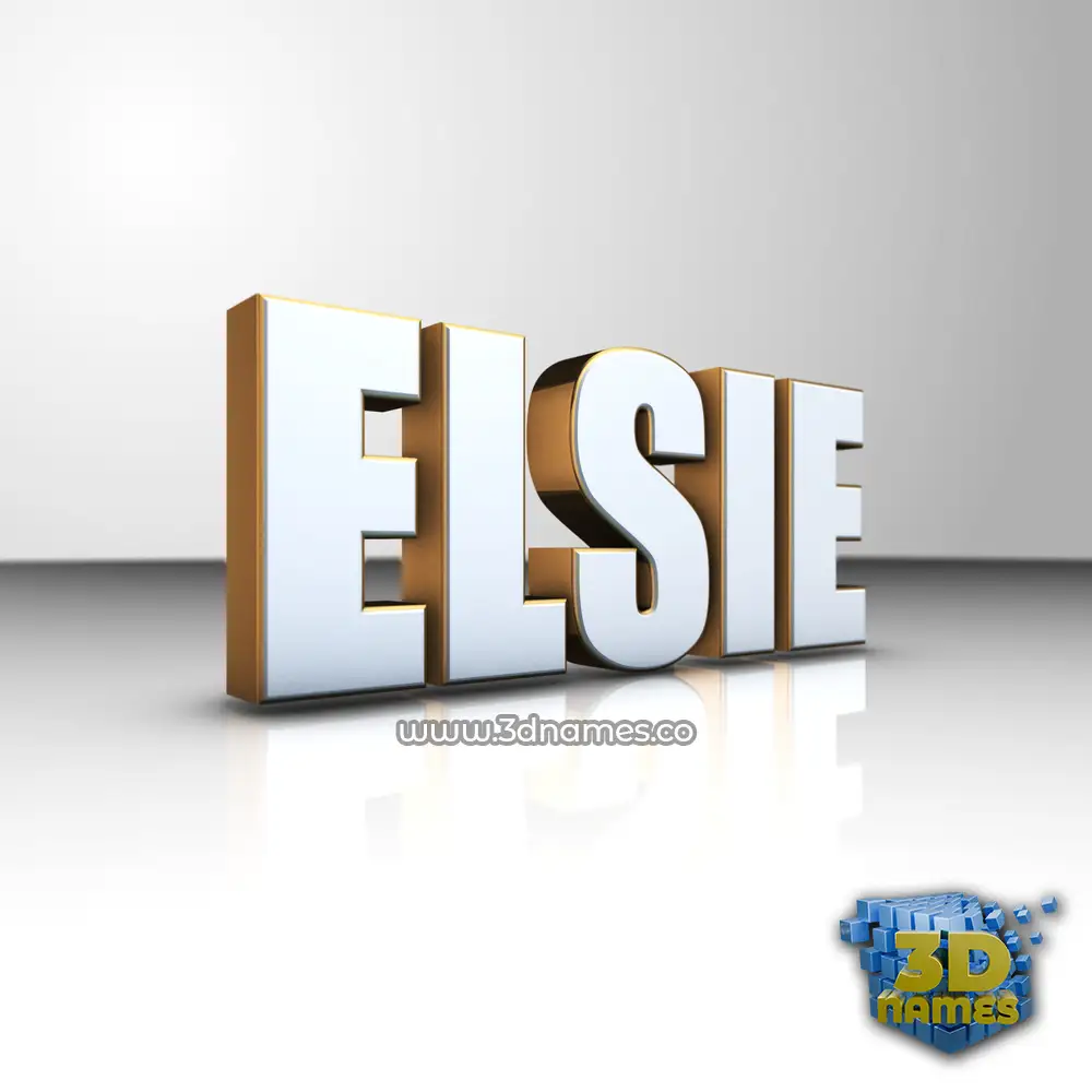 elsie in White'n'Gold style - 3D name wallpaper