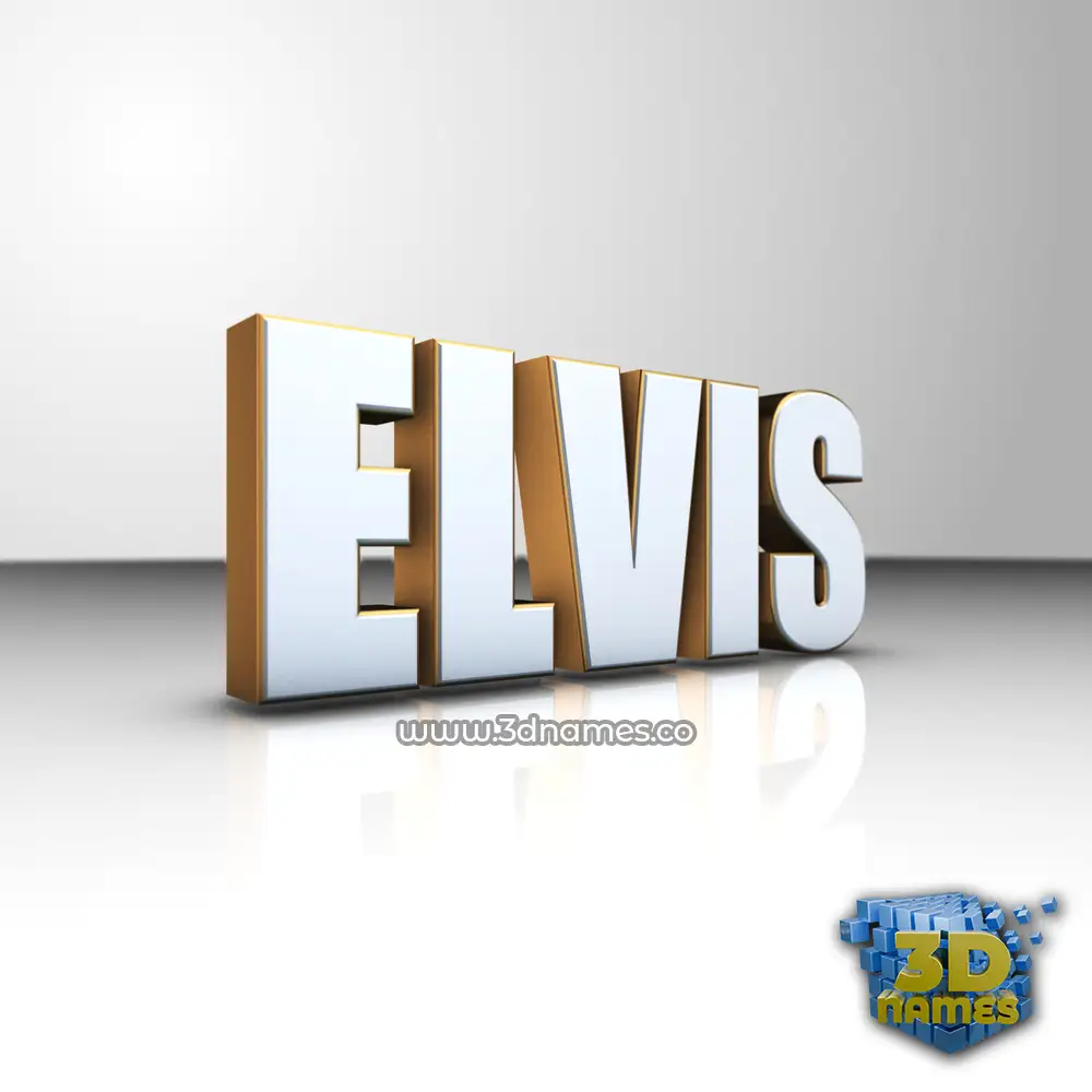 elvis in White'n'Gold style - 3D name wallpaper