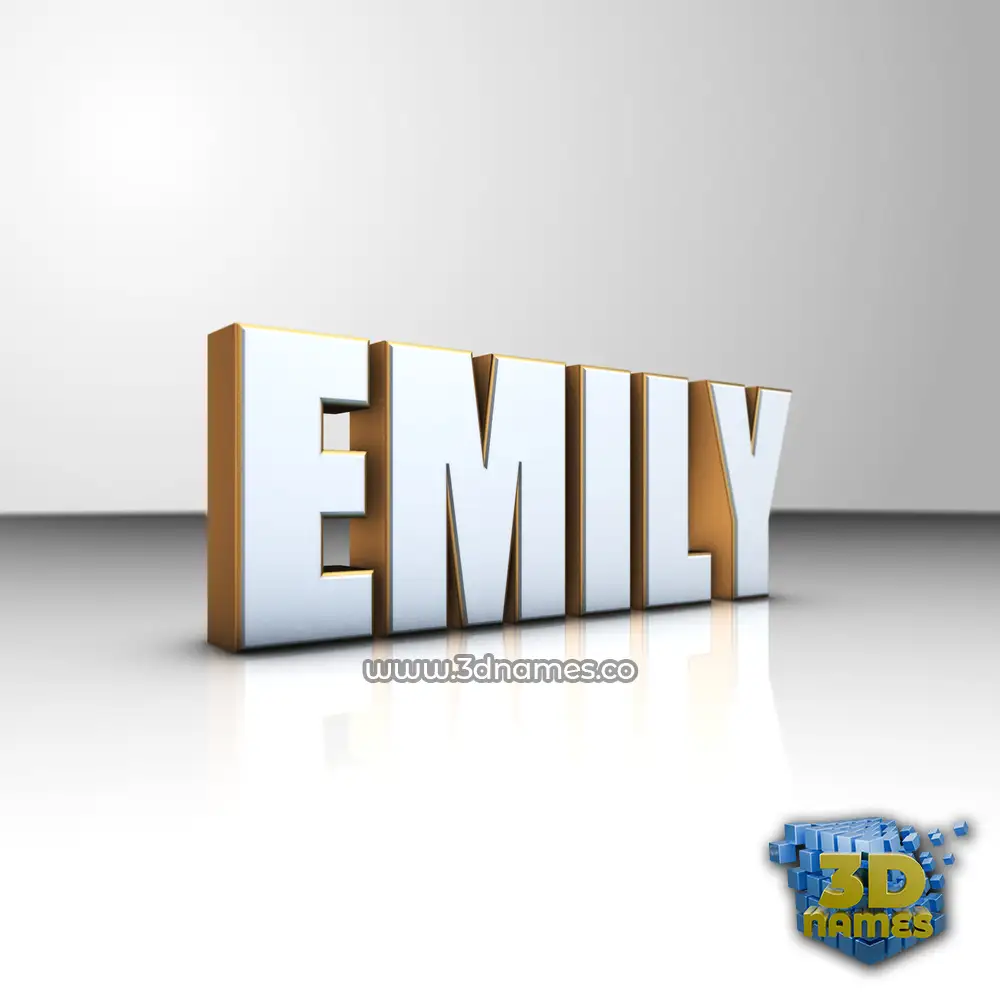 emily in White'n'Gold style - 3D name wallpaper