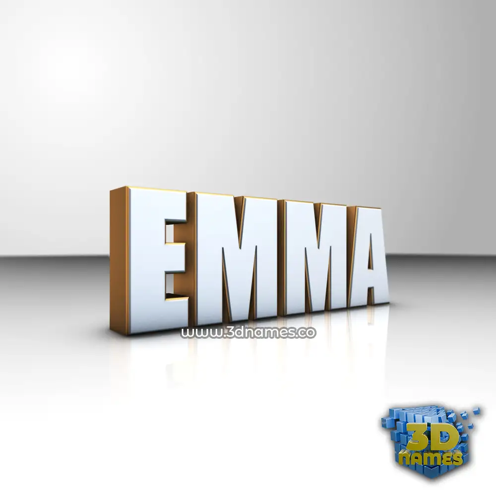 emma in White'n'Gold style - 3D name wallpaper