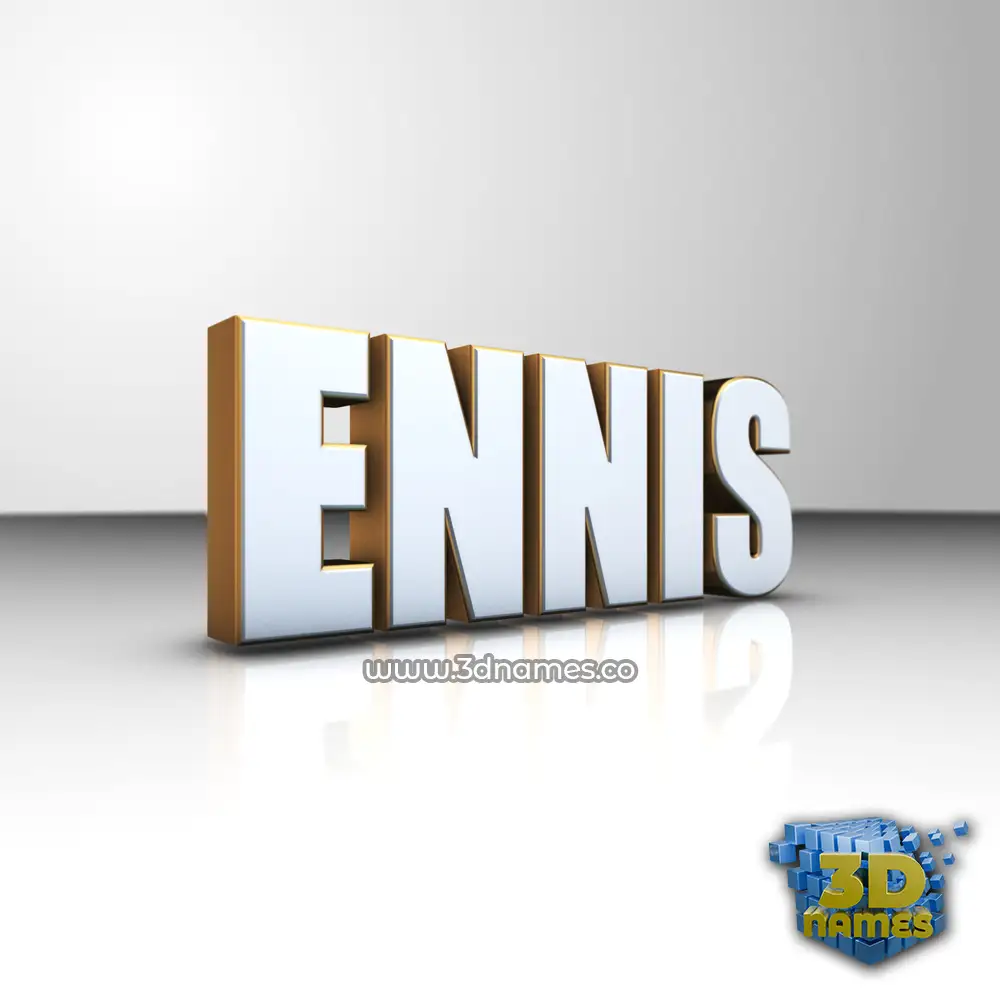 ennis in White'n'Gold style - 3D name wallpaper
