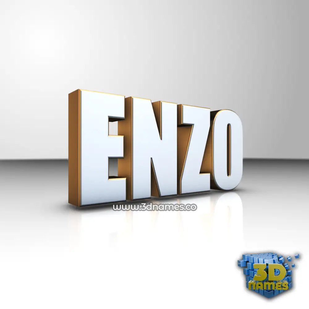 enzo in White'n'Gold style - 3D name wallpaper