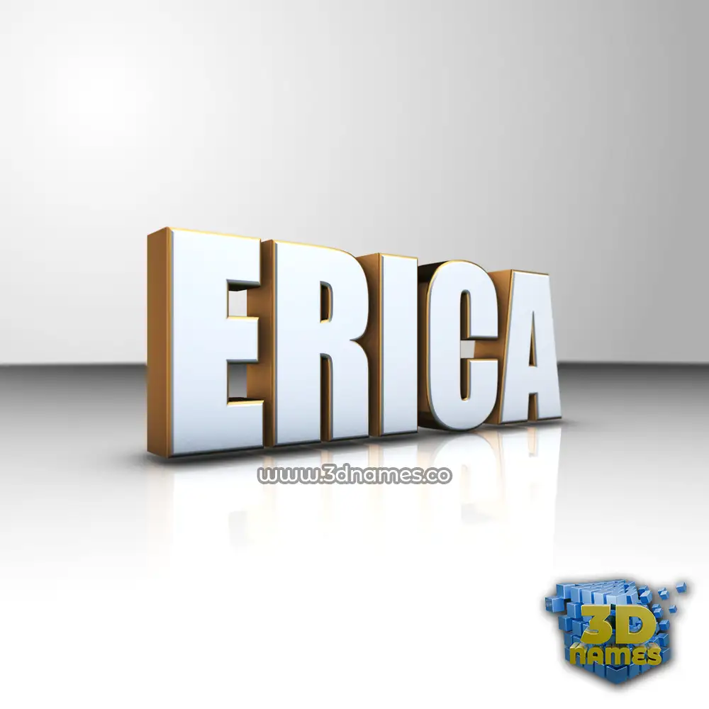 erica in White'n'Gold style - 3D name wallpaper
