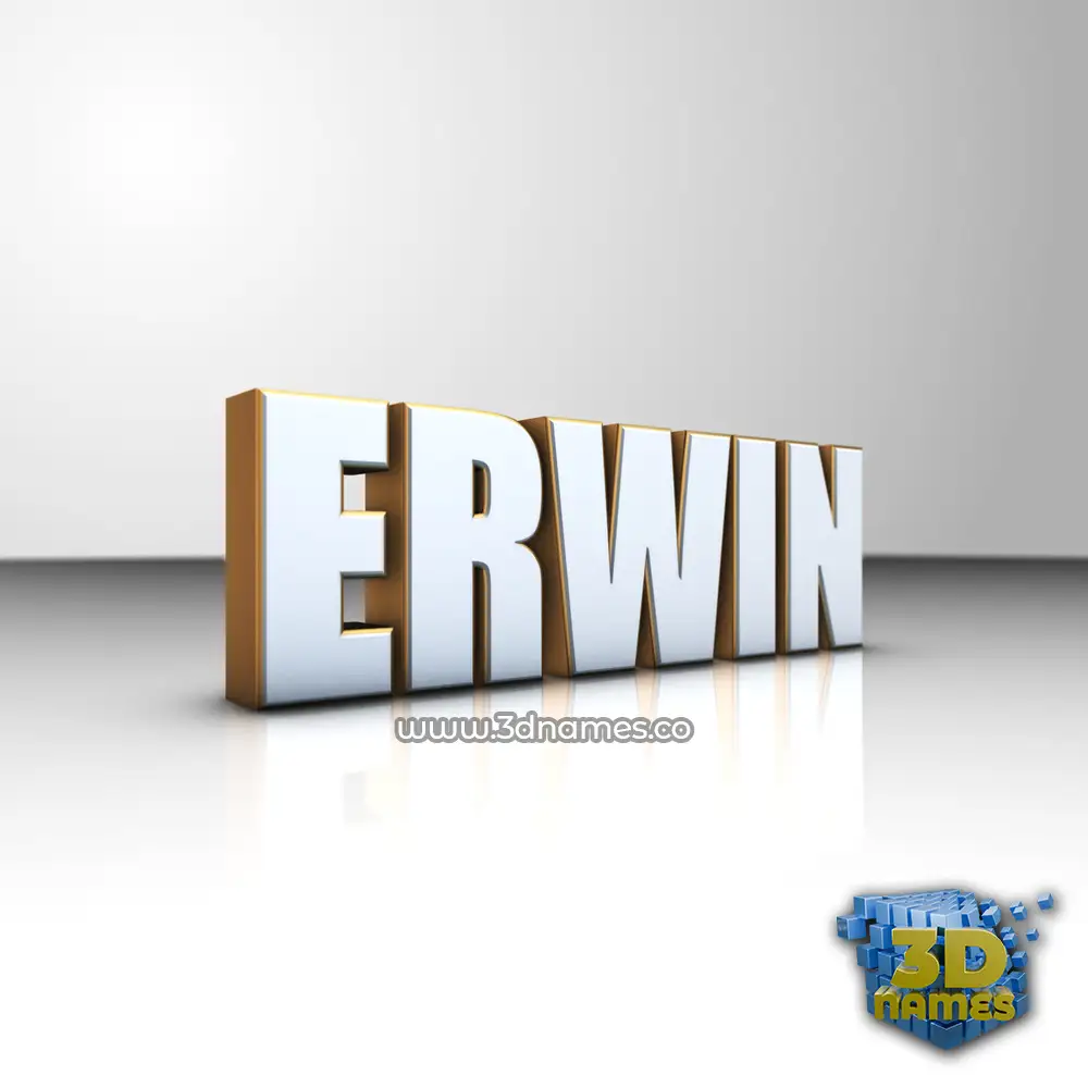 erwin in White'n'Gold style - 3D name wallpaper