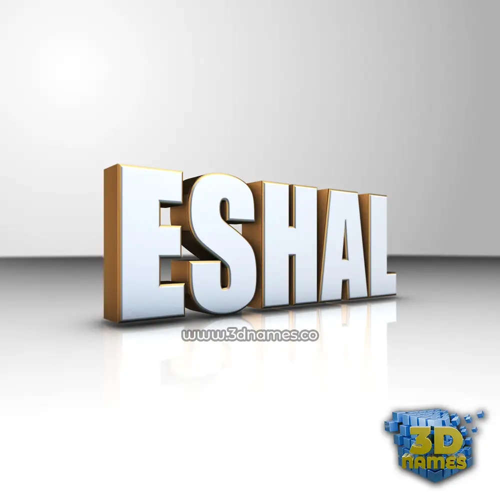 eshal in White'n'Gold style - 3D name wallpaper
