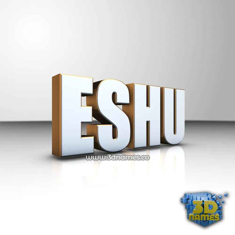 eshu in White'n'Gold style - 3D name wallpaper